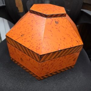 Vibrant Orange Geometric Accent Box